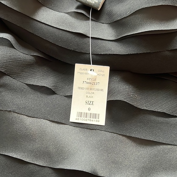 White House Black Market one-shoulder top. Black. Size 0. NWT. - Picture 5 of 5